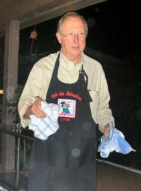 Doc returns from the barbecue